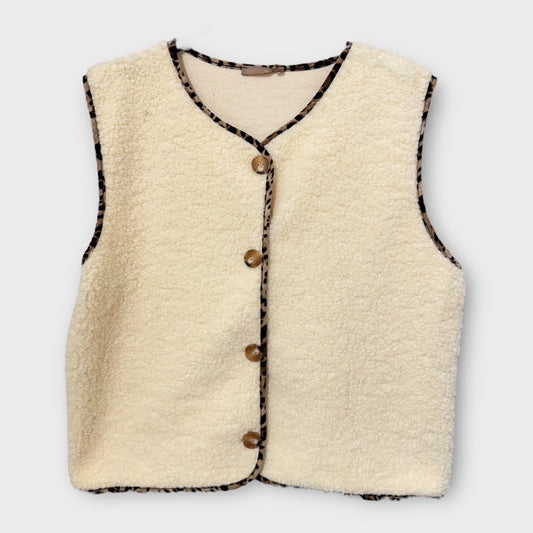 Gilet Cosy bordure léopard