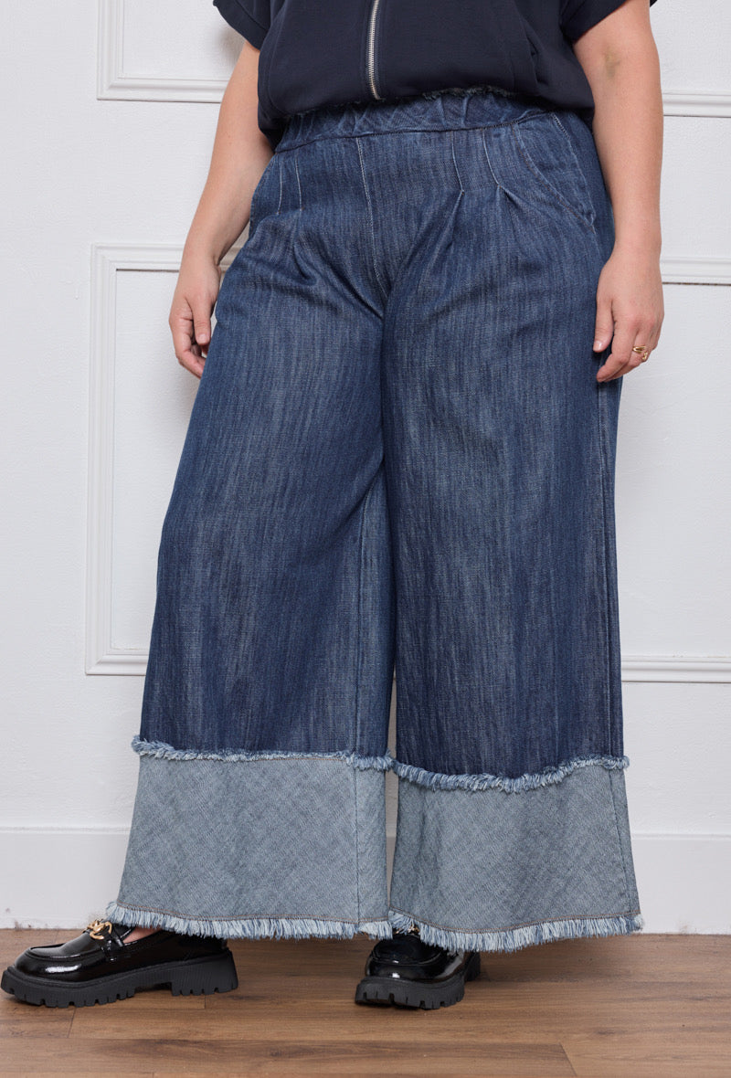 Pantalon Denim Frangé - Du 44 au 50