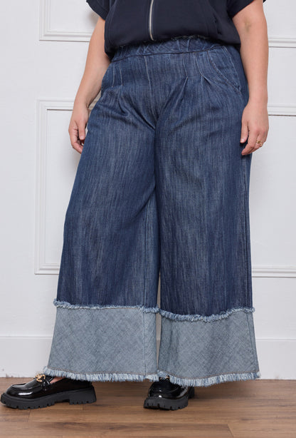 Pantalon Denim Frangé - Du 44 au 50