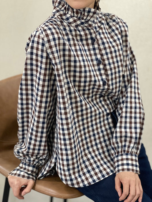 Chemise Coton carreaux Rétro