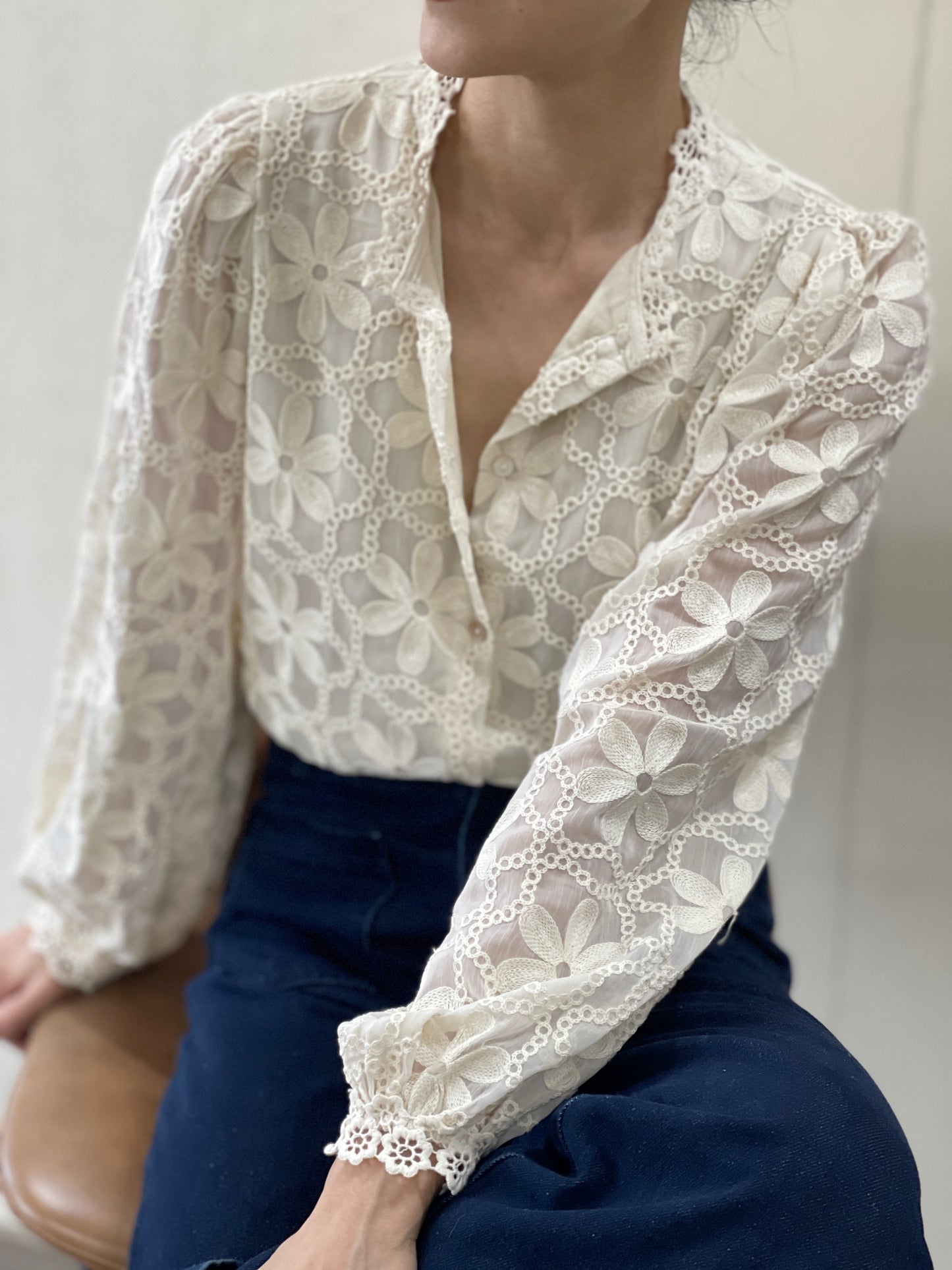 Chemise Dentelle Fleurs Chic