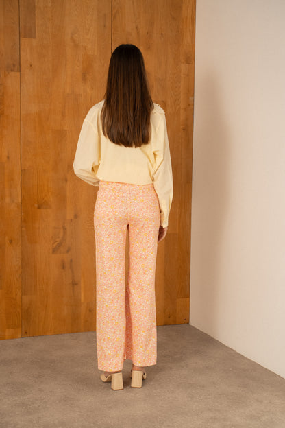 Pantalon Large Fleuri