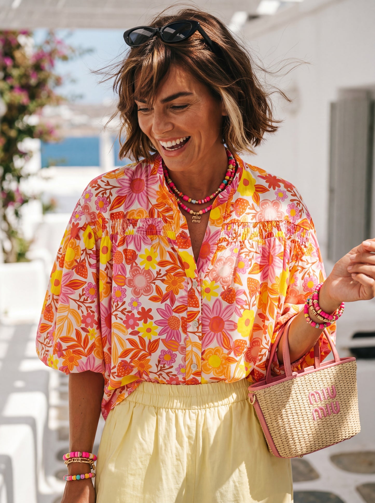 Chemise Orange Flowers