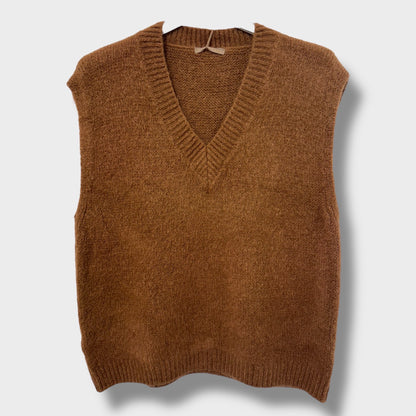 Pull sans Manches Col V Mohair