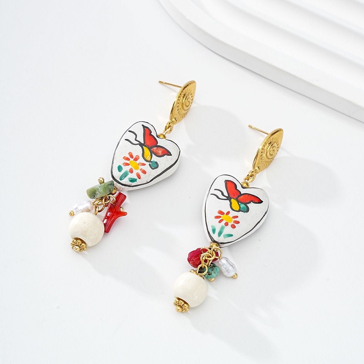 Boucles Cœur Porcelaine