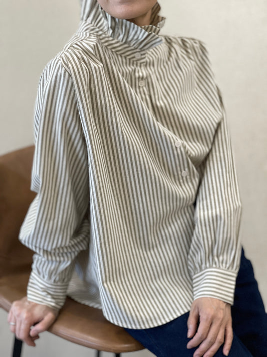 Chemise Col Montant Rayée