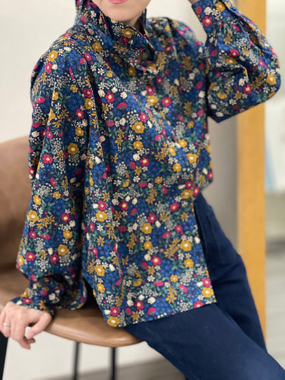 Chemise Col Montant Fleurie