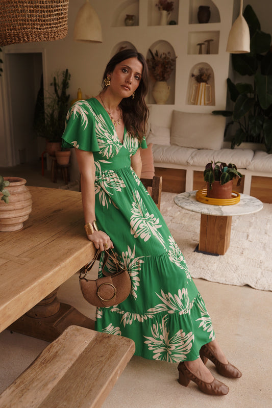 Robe Verte Dos Noué