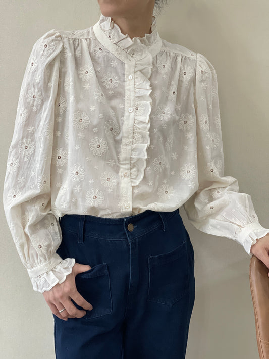 Chemise Coton Broderie Florale