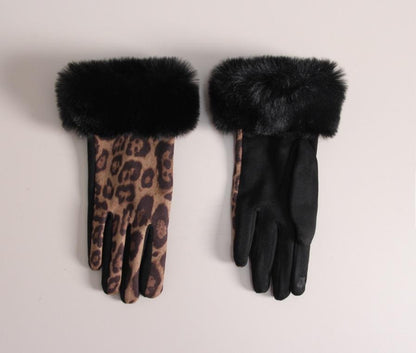 Gants Fourrure Léopard