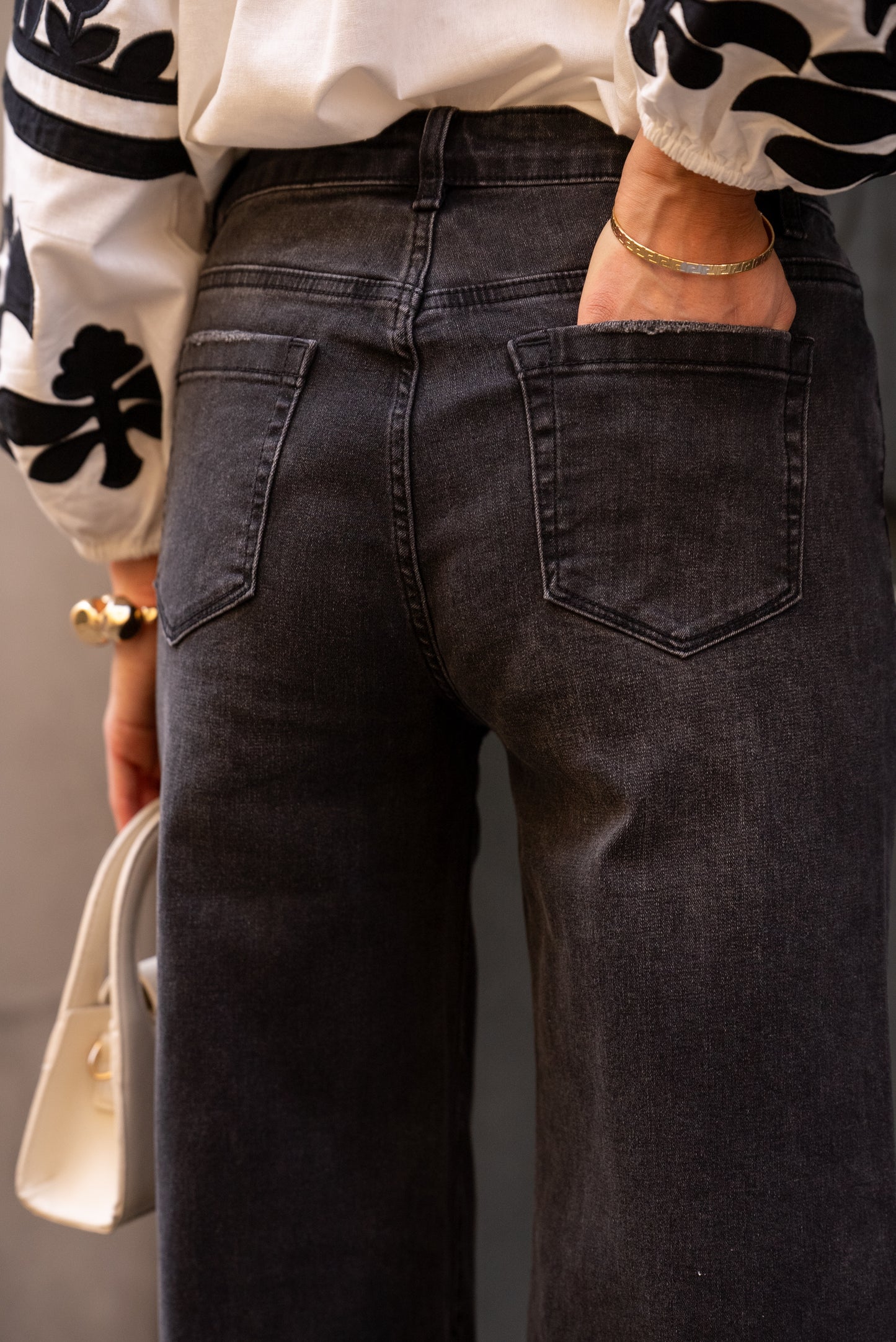 Jean Flare Gris Foncé