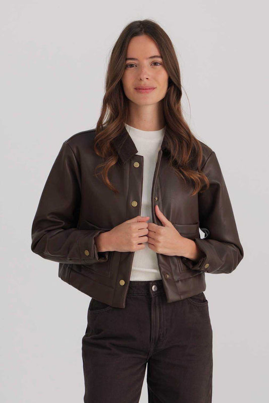 Veste Courte Effet Cuir