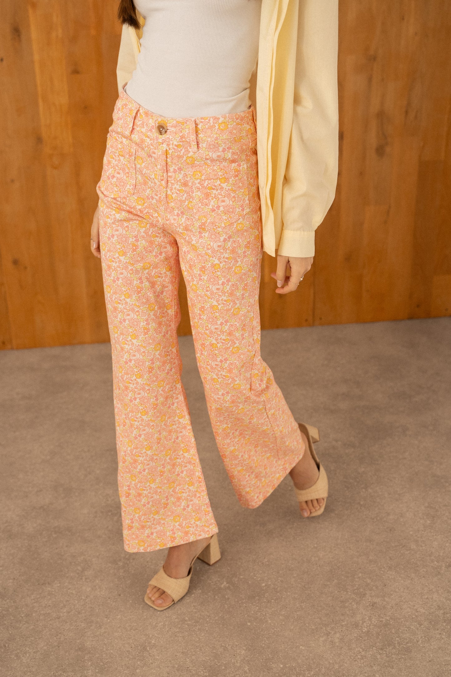 Pantalon Large Fleuri