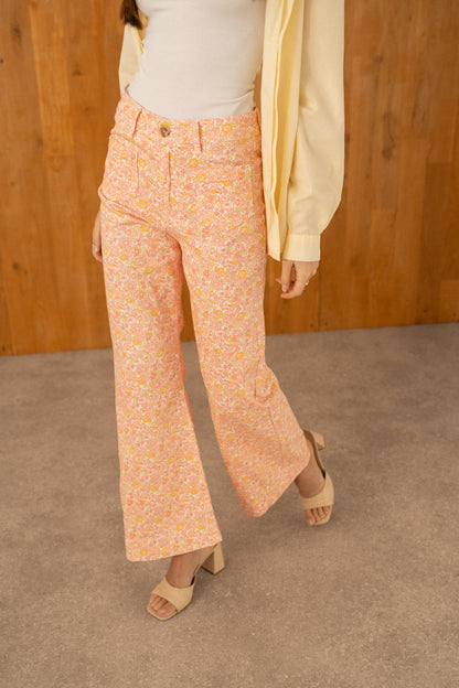 Pantalon Large Fleuri