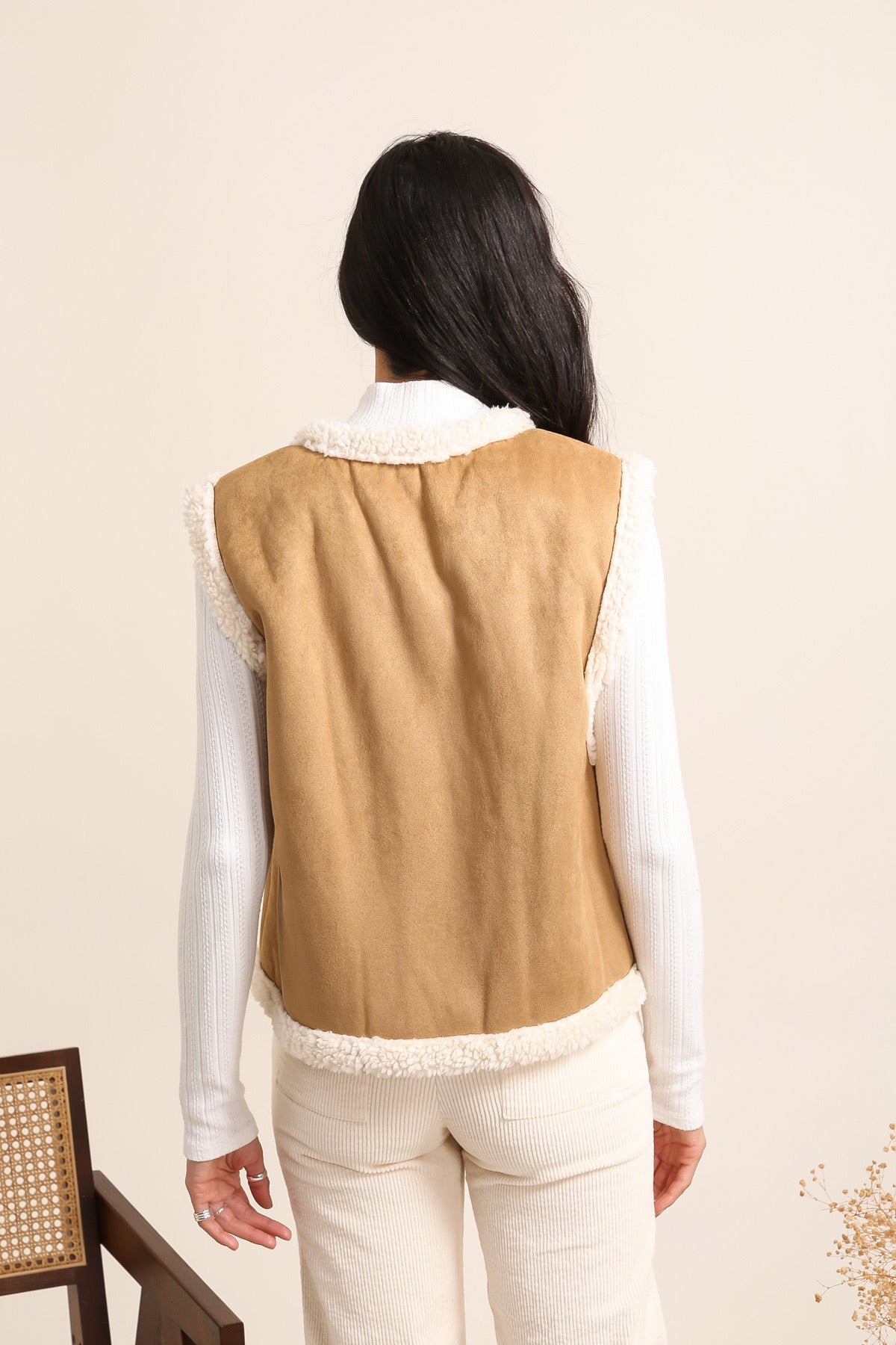 Gilet sans Manches Imitation Peau de Mouton