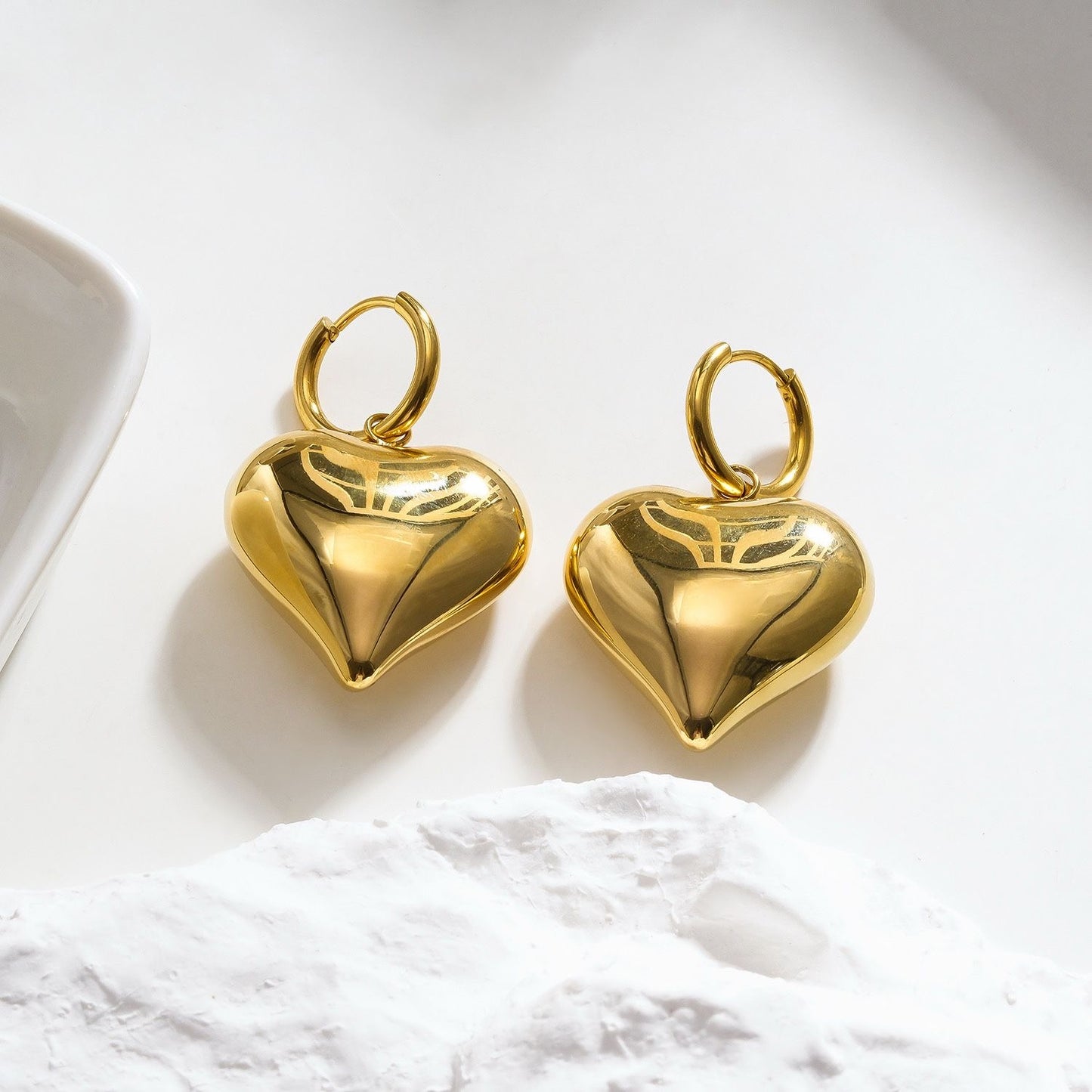 Boucles cœur dorées