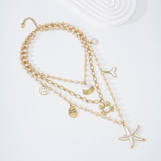 Collier Multi Rangs Marin