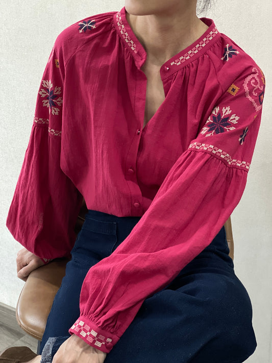 Chemise Bohème Fuchsia