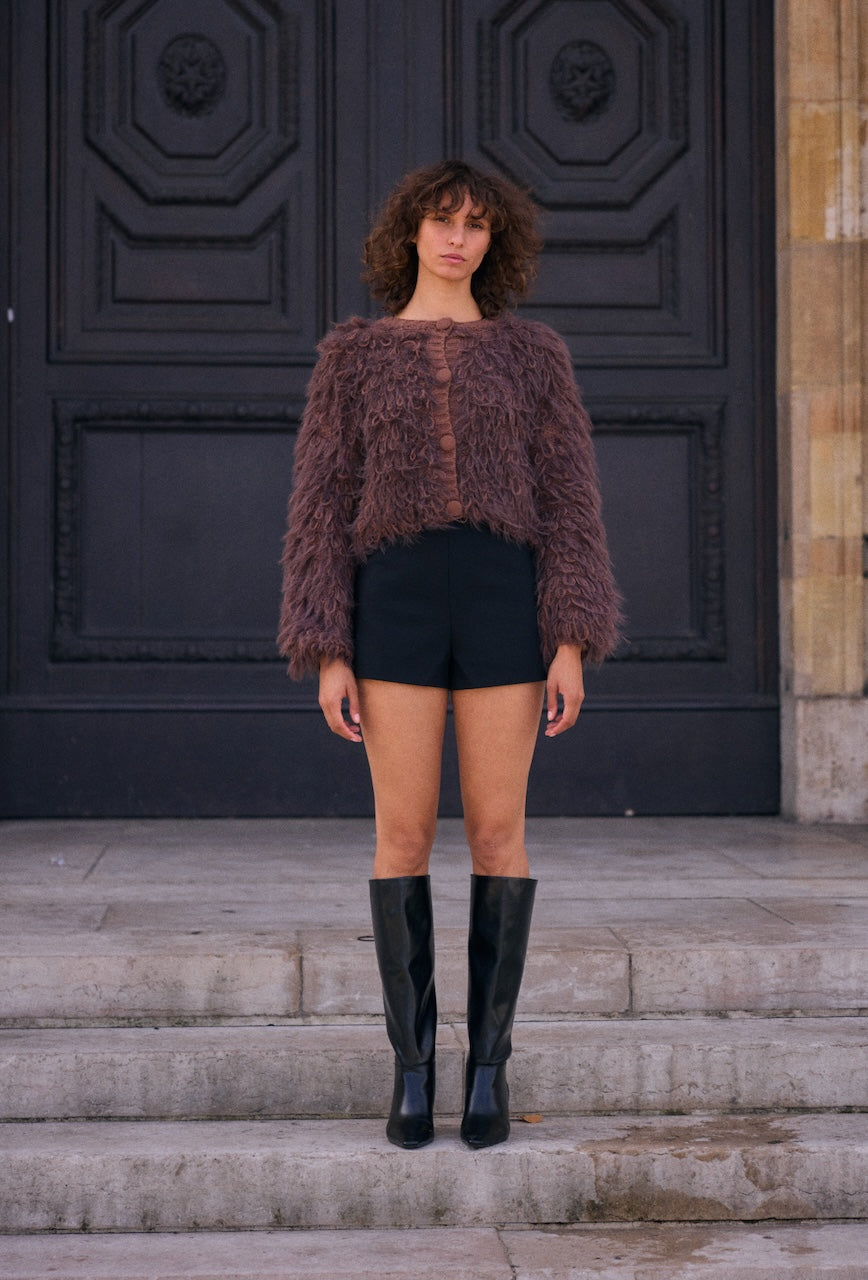 Gilet Bouclette Brun