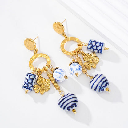 Boucles Porcelaine Bleue