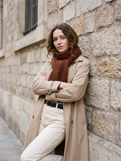 Écharpe Alix - Maille Rayée Bicolore