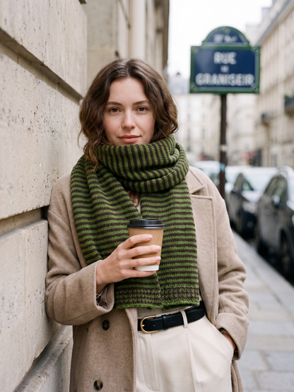 Écharpe Alix - Maille Rayée Bicolore
