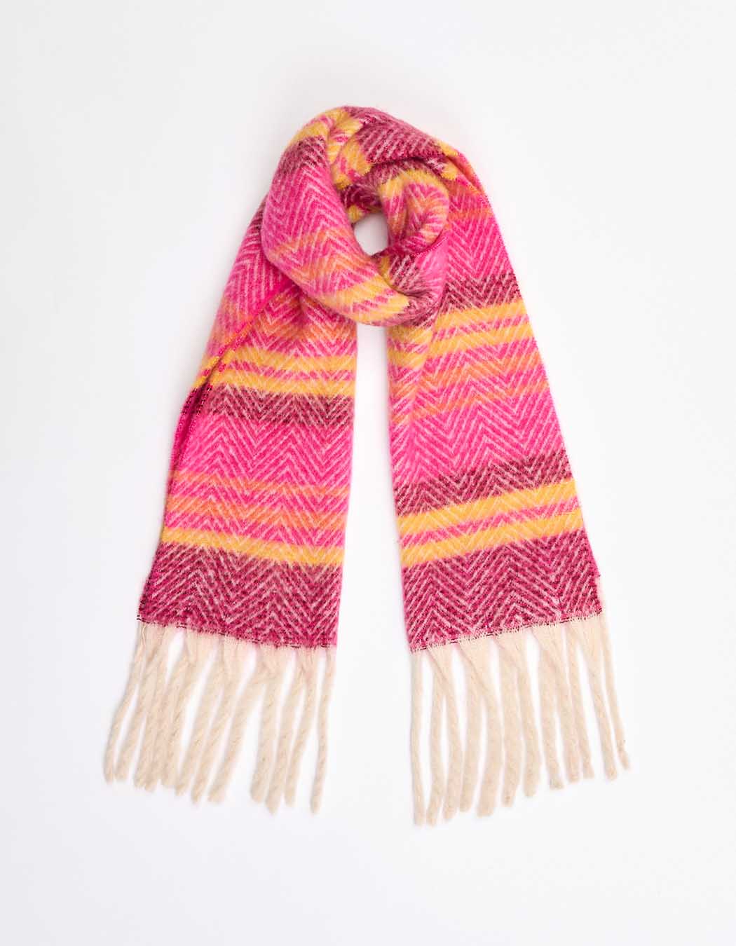 Écharpe Kundra Stripe coloris Fuchsia La Fiancée du Mékong - Hippie Chic