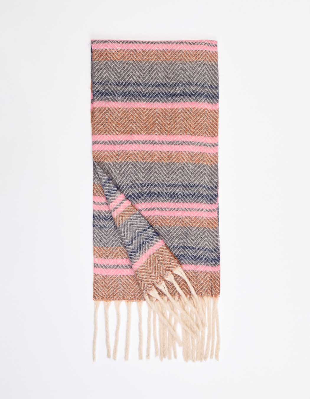 Écharpe Kundra Stripe coloris Rose La Fiancée du Mékong - Hippie Chic