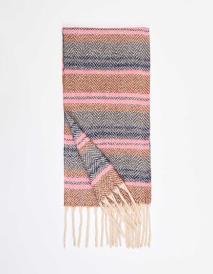 Écharpe Kundra Stripe coloris Rose La Fiancée du Mékong - Hippie Chic
