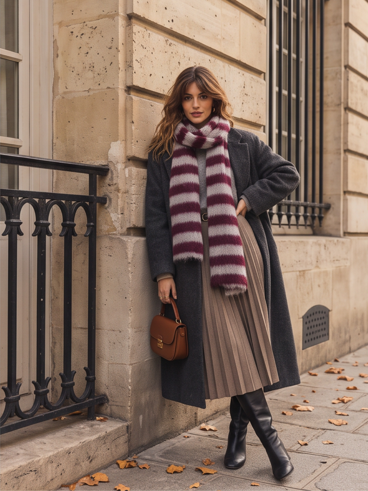 Écharpe Roxane - Maille Rayée Oversize