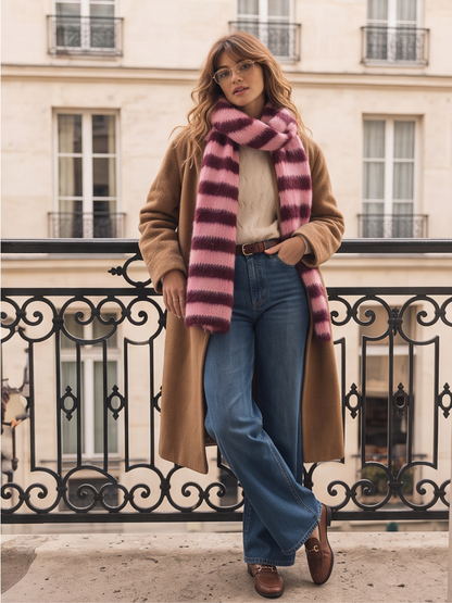 Écharpe Roxane - Maille Rayée Oversize