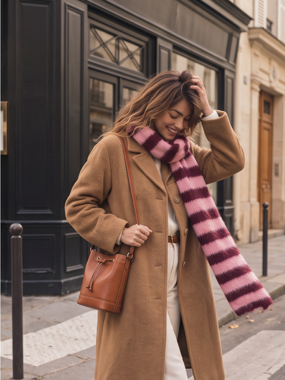 Écharpe Roxane - Maille Rayée Oversize