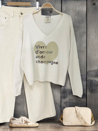 Pull "Vivre d'Amour et d'Eau Fraîche"