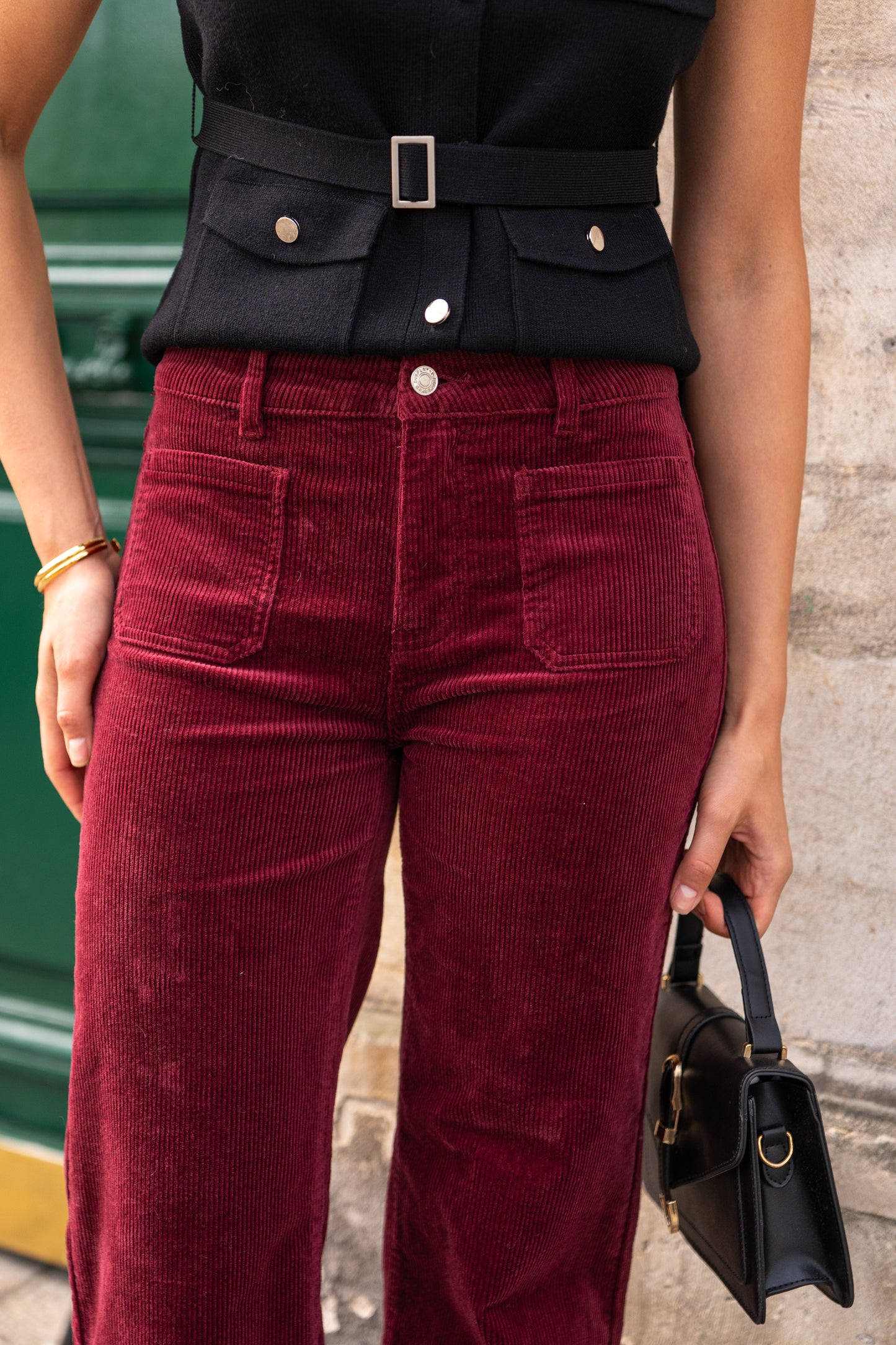 Pantalon Velours Côtelé Bordeaux