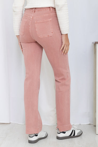 Jean Taille Haute à Boutons