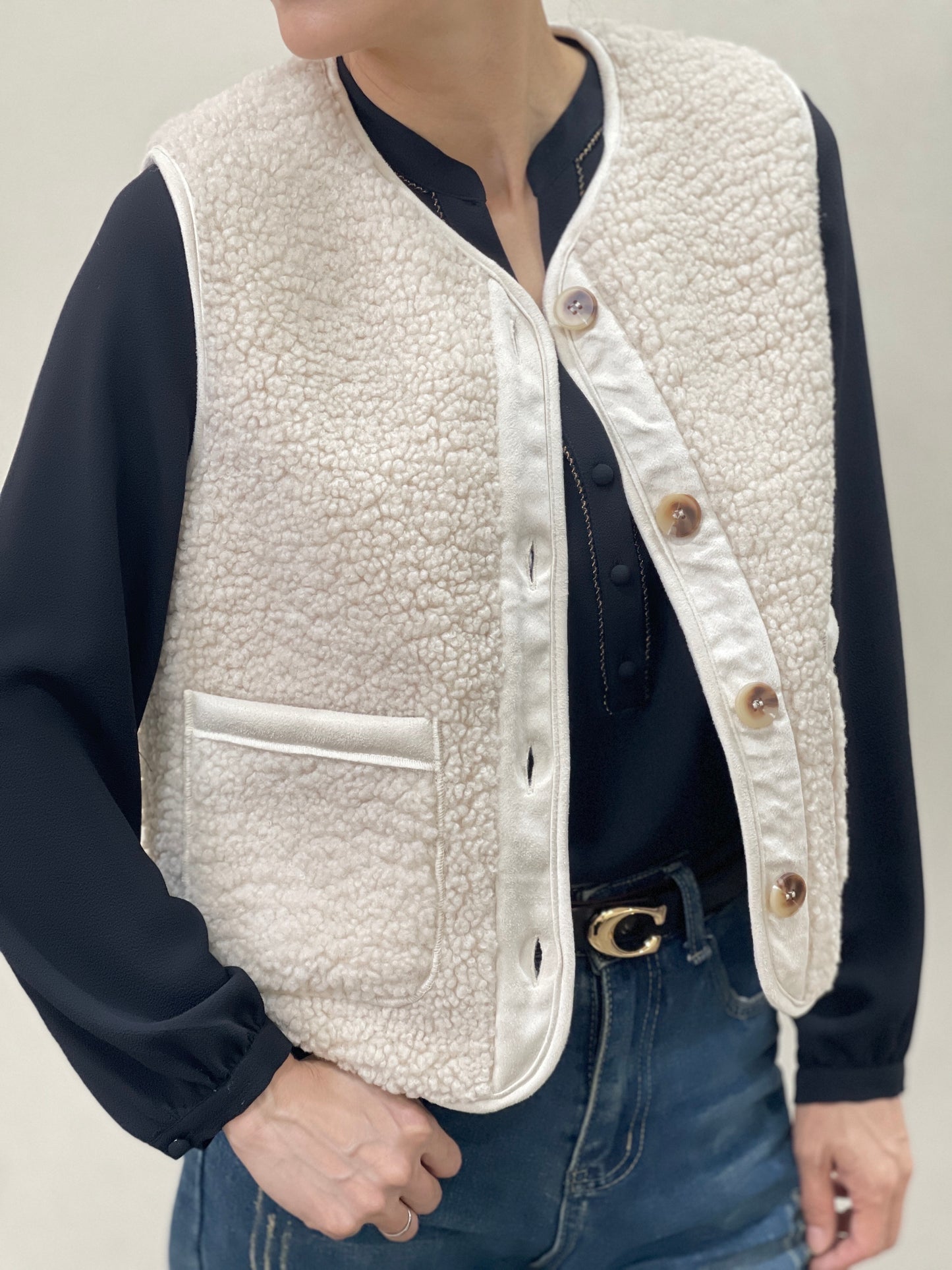 Gilet sans Manches effet Mouton