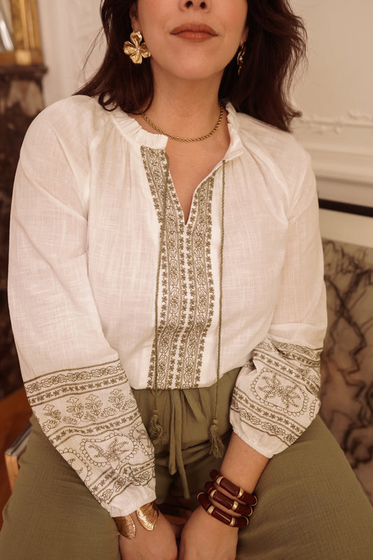 Blouse Coton Brodée du 42 au 46