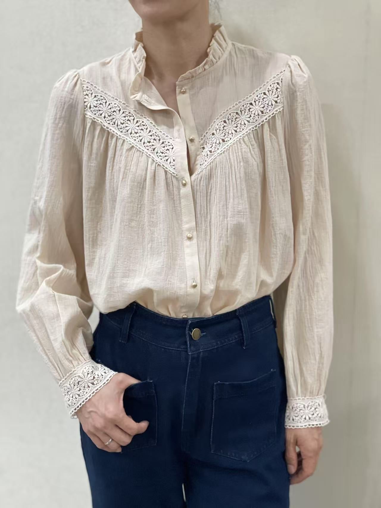 Chemise Féminine Dentelle Bohème