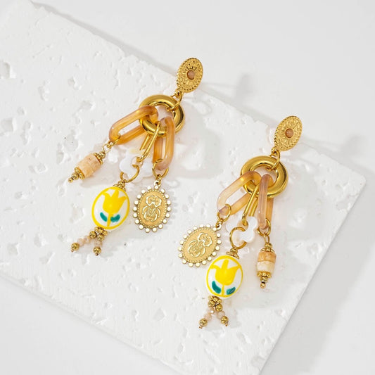 Boucles Charms Jaune