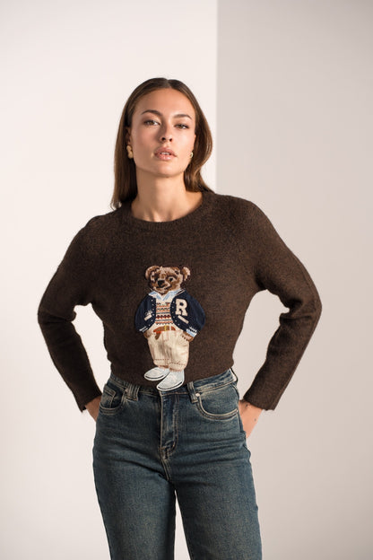 Pull Broderie Ours