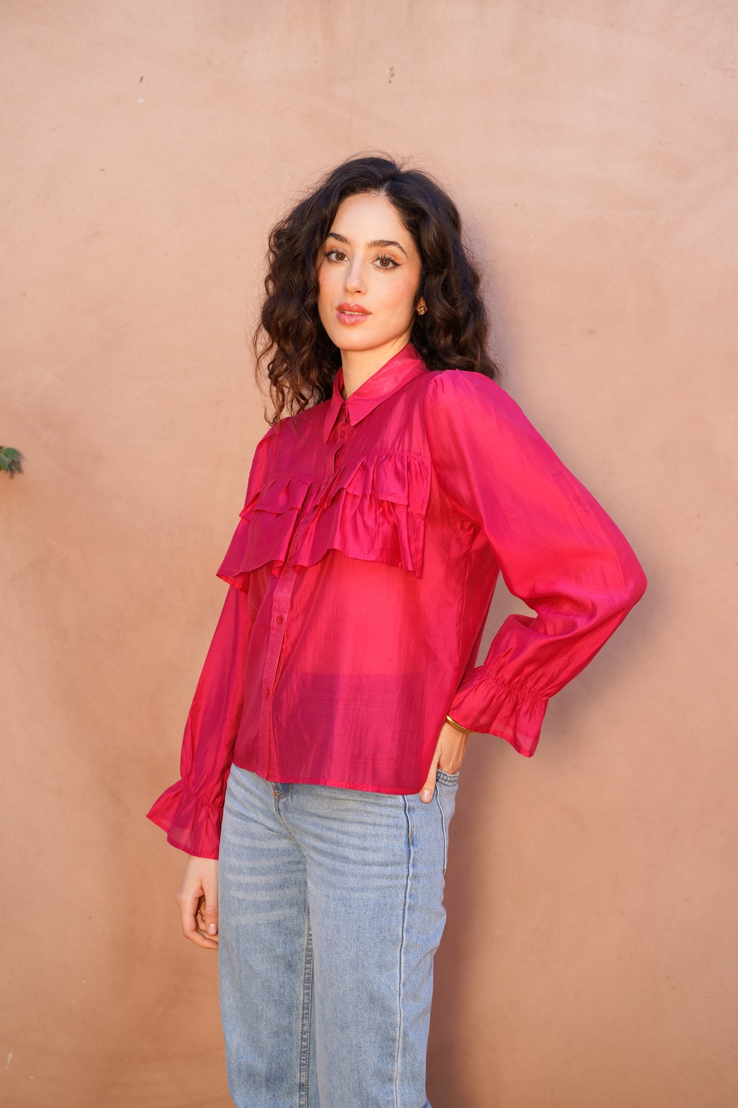 Chemise Vert Olive ou Fuchsia