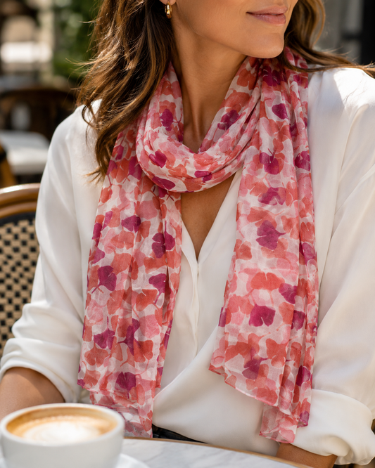 Foulard Coton Feuille de Gingko