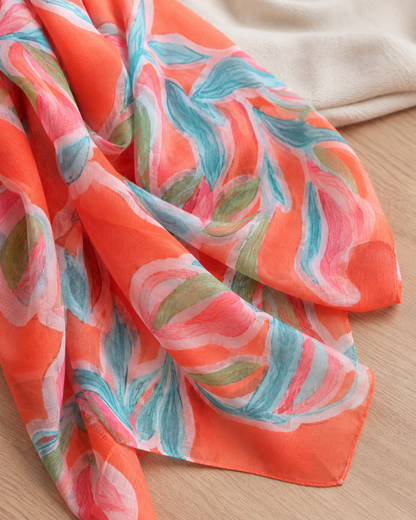 Foulard Coton Grandes Fleurs Détourées