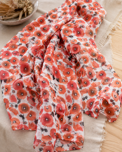 Foulard Coton Petits Coquelicots