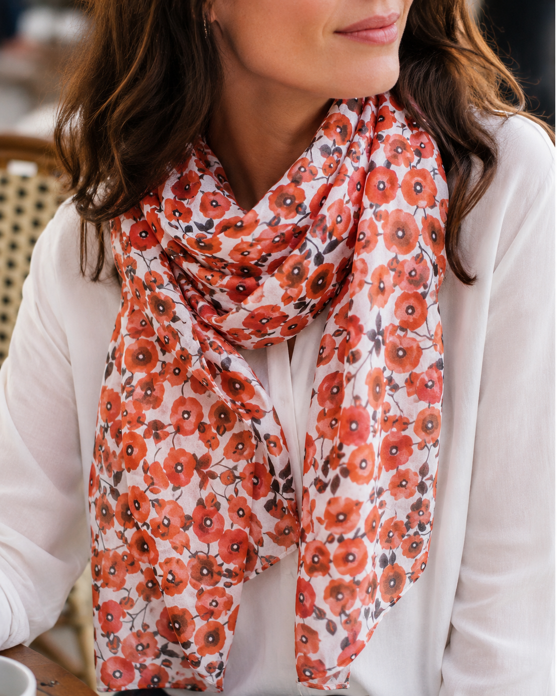 Foulard Coton Petits Coquelicots