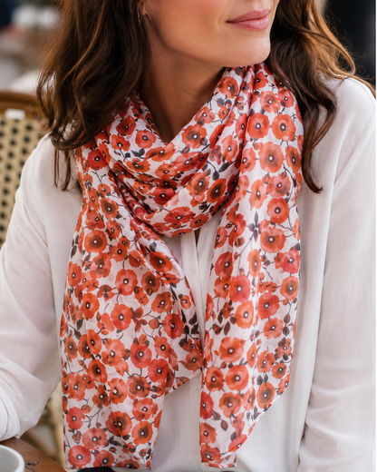 Foulard Coton Petits Coquelicots