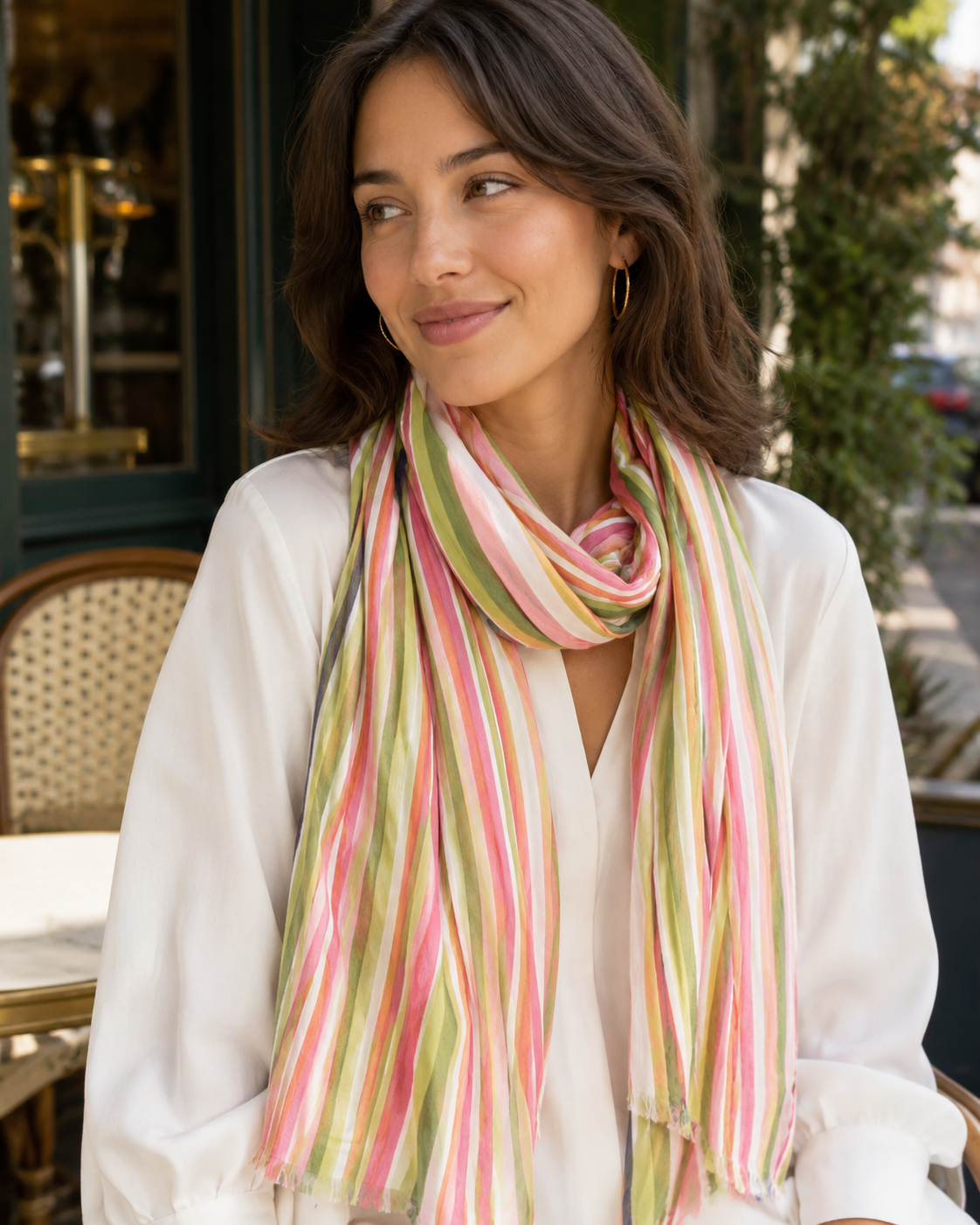 Foulard Coton Rayure Bayadère