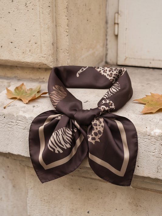 Foulard Zoé - Carré Léopard Zèbre