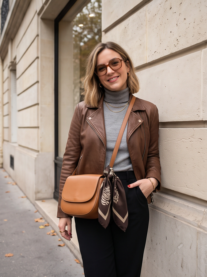 Foulard Zoé - Carré Léopard Zèbre
