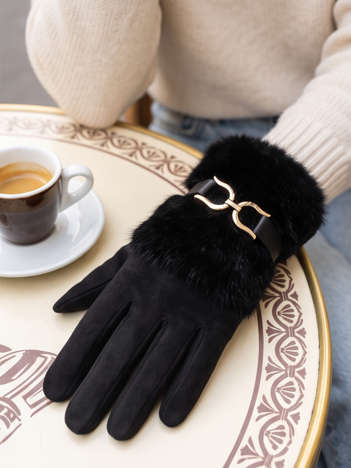 Gants Oriane - Poignets Fausse Fourrure